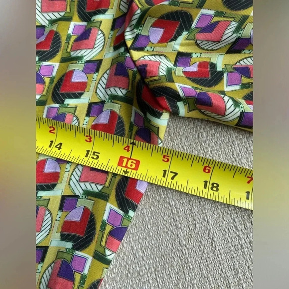 ALEXIS Dress Women’s Small Mirene Bronze Geo Neck Tie Bow Ruffle Hem Mini - Picture 12 of 12